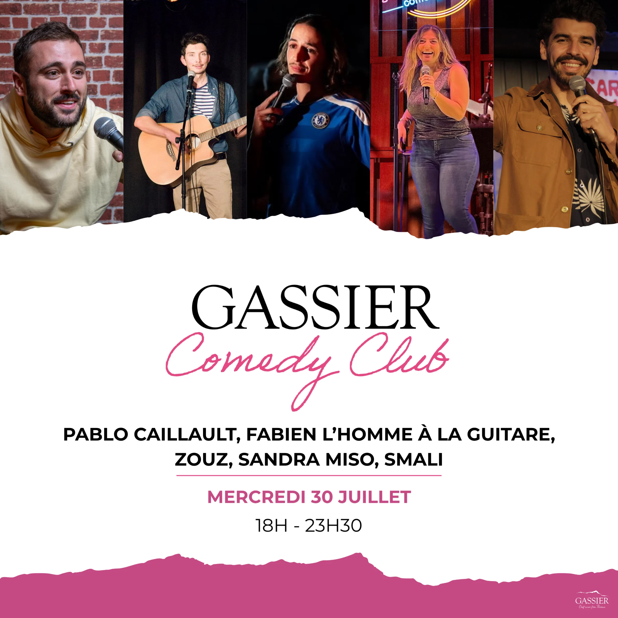 Gassier Comedy Club - PABLO CAILLAULT, FABIEN L'HOMME À LA GUITARE, ZOUZ, SANDRA MISO, SMALI
