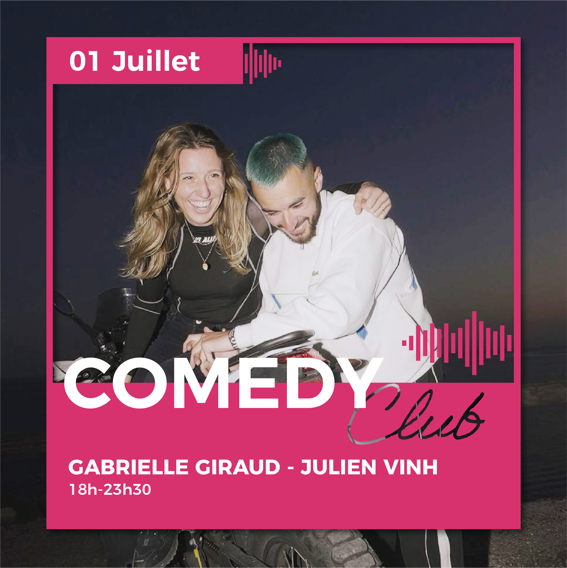 GABRIELLE GIRAUD et JULIEN VINH - Comedy Club au Château Gassier : événements uniques près d’Aix-en-Provence : activités en famille ou entre amis, soirées en plein air, spectacles, concerts et expériences œnotouristiques au cœur des vignes.
