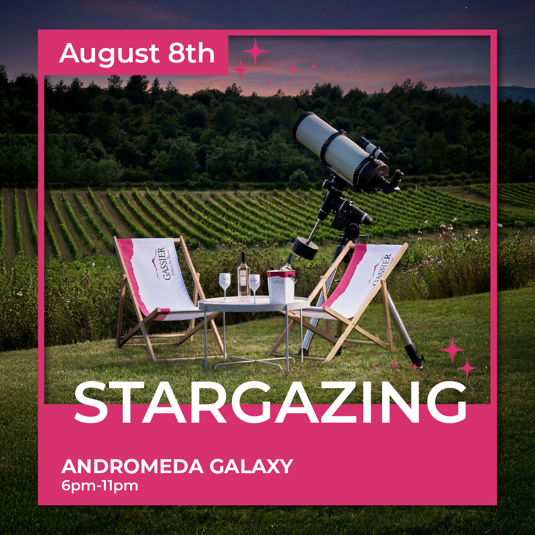 Stargazing at Château Gassier: unique events near Aix-en-Provence — activities with family or friends, open-air evenings, shows, concerts, and wine tourism experiences in the heart of the vineyards.
