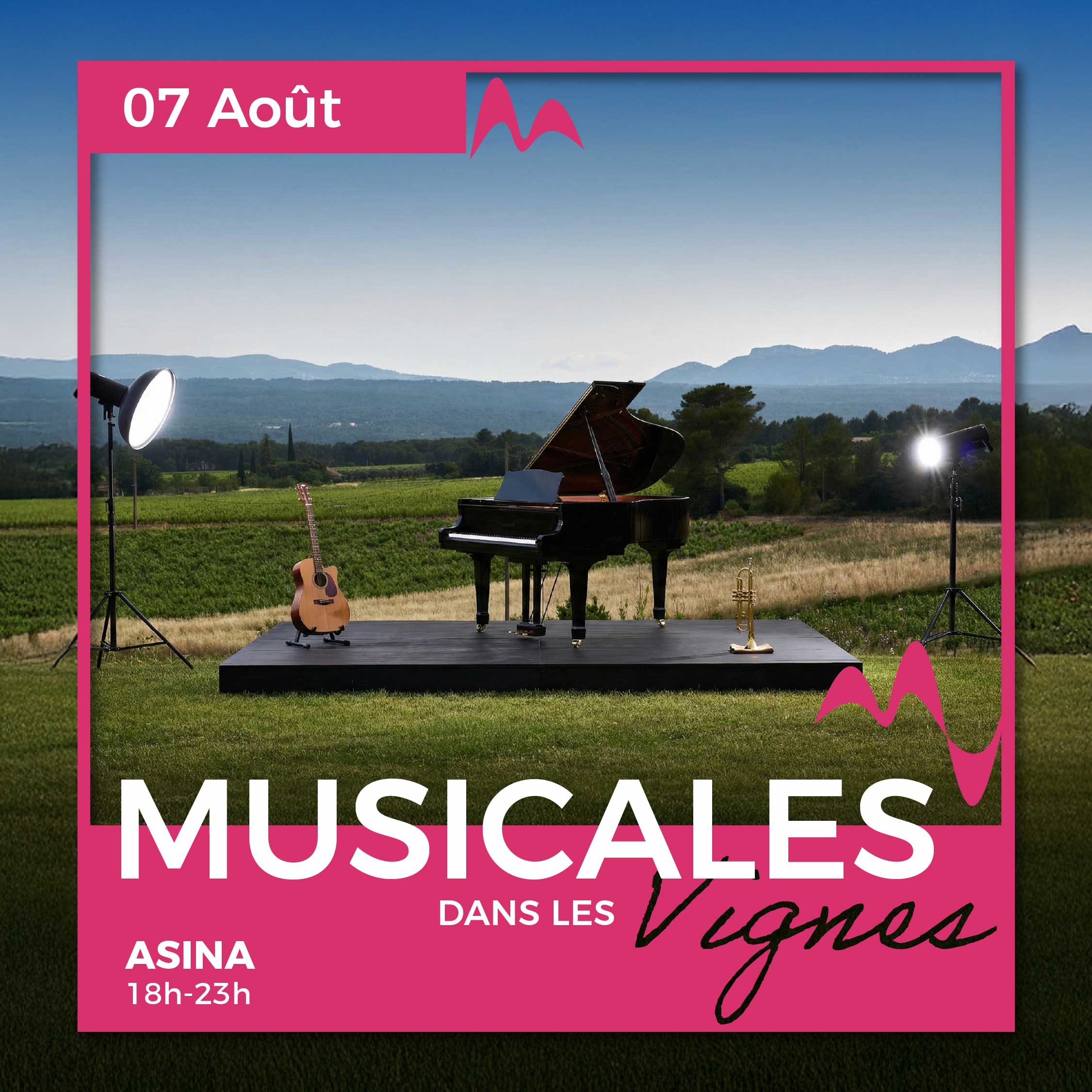 Musicales dans les Vignes au Château Gassier : événements uniques près d’Aix-en-Provence : activités en famille ou entre amis, soirées en plein air, spectacles, concerts et expériences œnotouristiques au cœur des vignes.